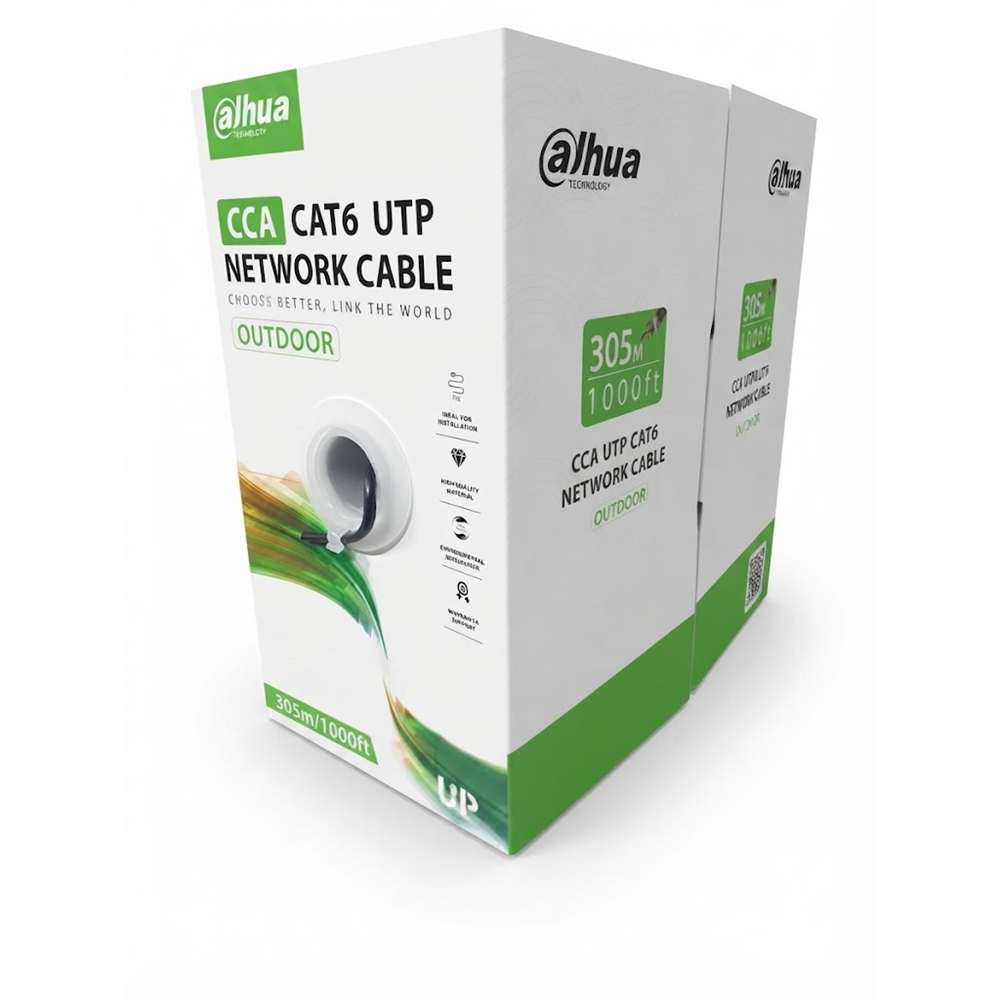 DAHUA 305metre 23AWG Siyah CCA CAT6 PFM922I-6UN-C