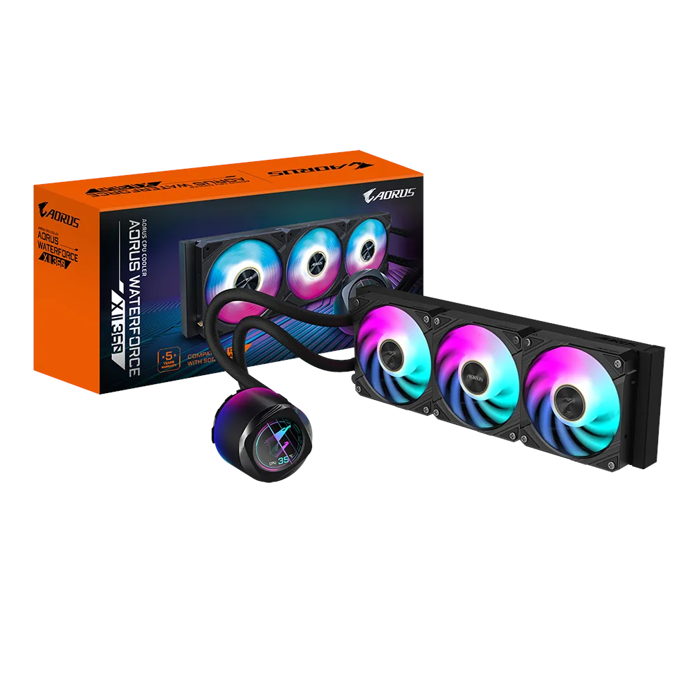 GIGABYTE 360MM AORUS WATERFORCE X II 360 LCD ARGB AM5-1851p Sıvı Soğutmalı İşlemci Fanı