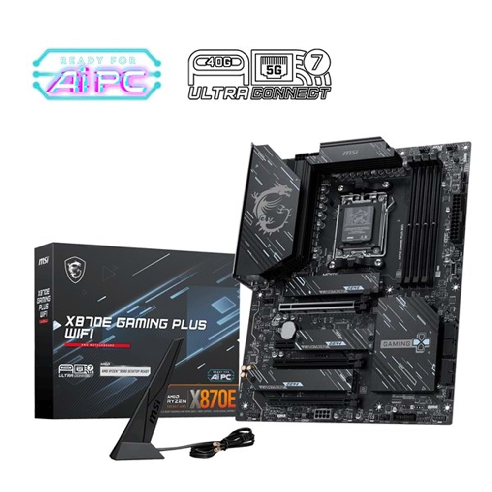 MSI X870E GAMING PLUS WIFI7 DDR5 HDMI TYPE-C PCIE 5.0 AM5 ATX