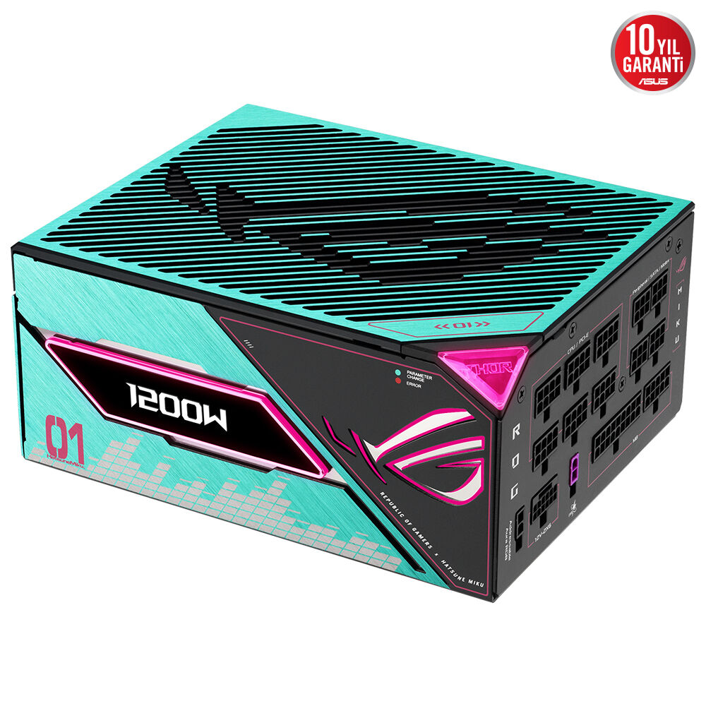 ASUS 1200w 80+ Platinum III ROG THOR 1200P3-MIKU Tam Modüler Power Supply