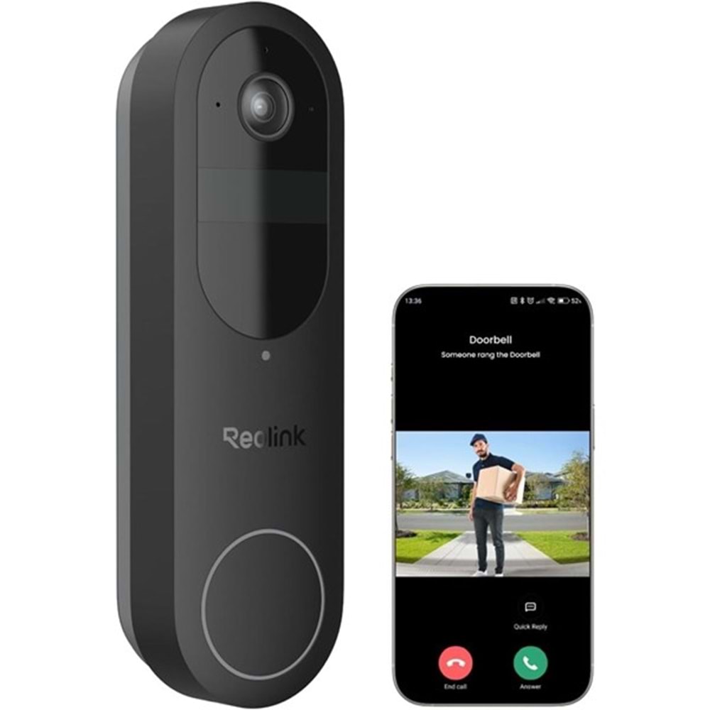 REOLINK 4MP Video Dorbell Bataryalı Kapı Zili IP Kamera PoE