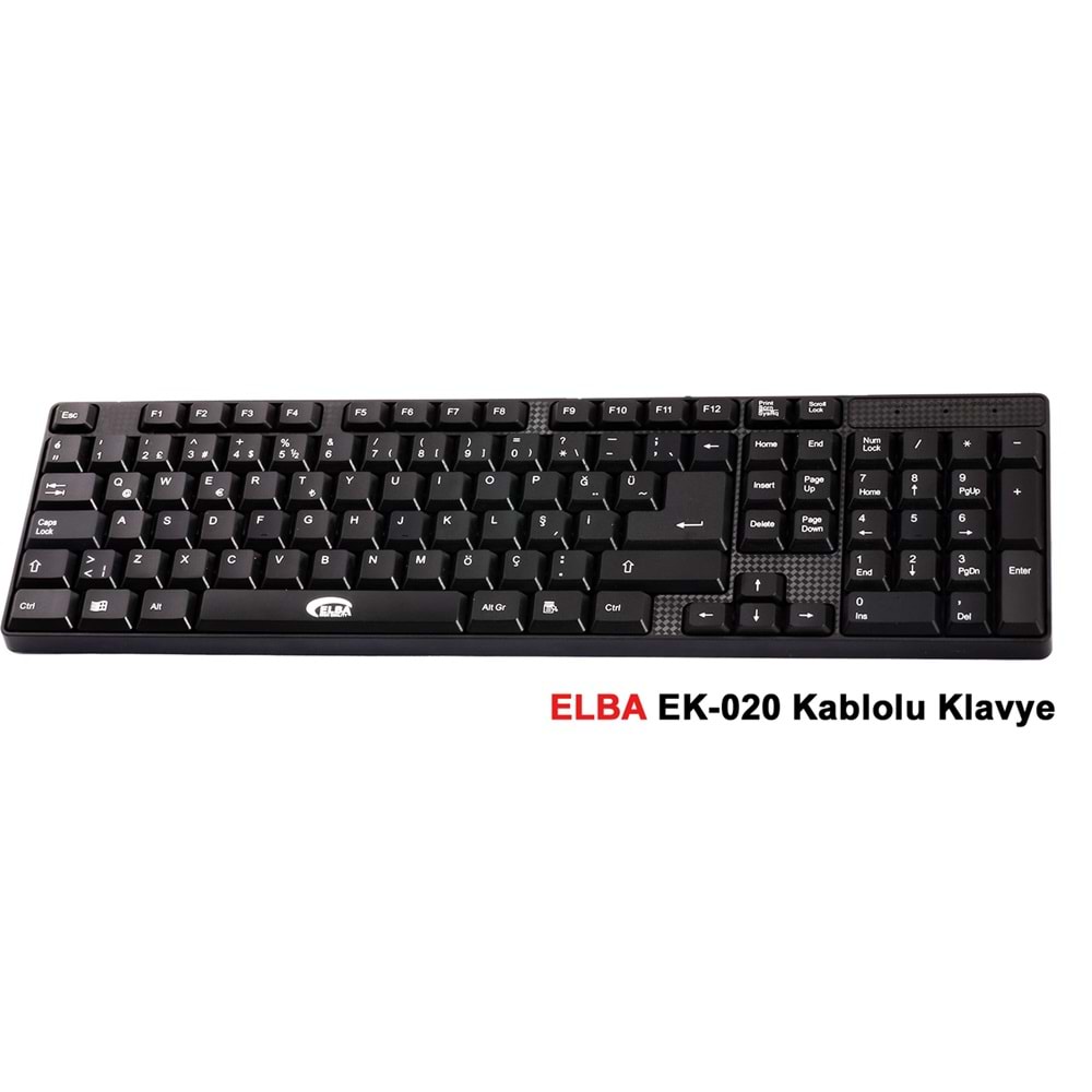 Elba EK-020 F Usb Siyah Türkçe Kablolu Standart Klavye (1.8Mt Kablo Uzunluğu)