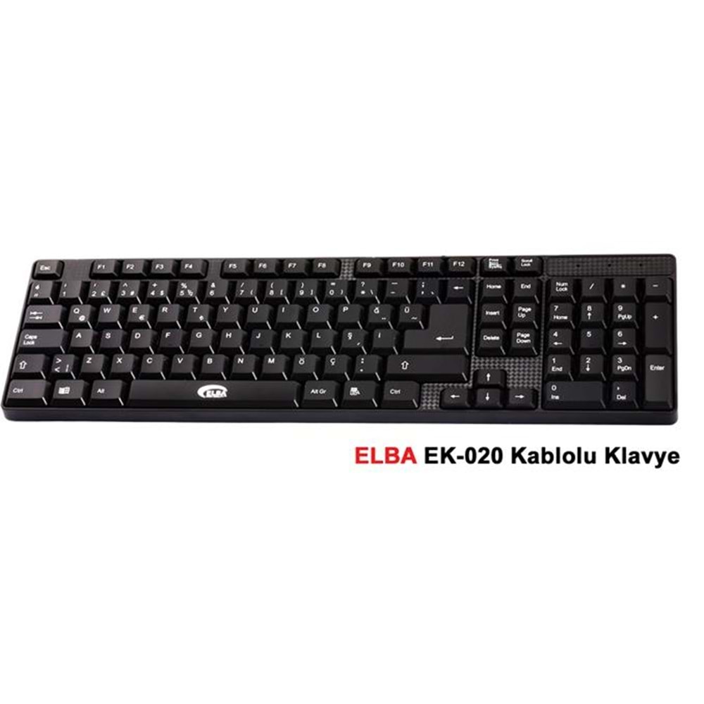 Elba EK-020 F Usb Siyah Türkçe Kablolu Standart Klavye (1.8Mt Kablo Uzunluğu)