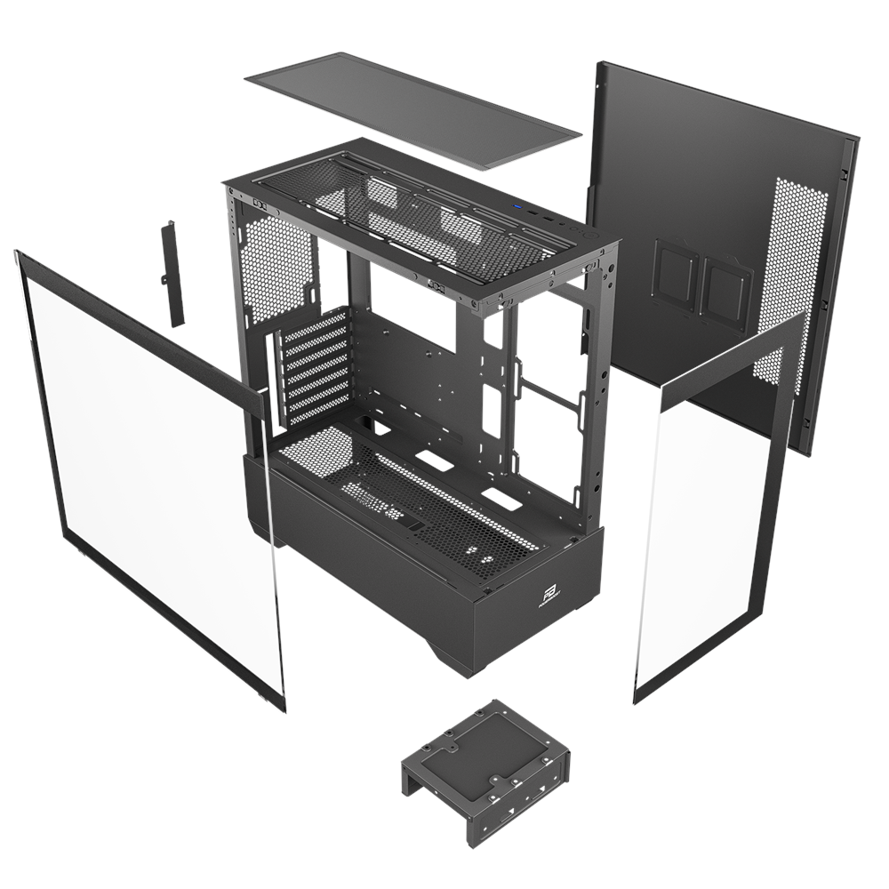 POWERBOOST 750W 80+ BRONZE PB-J9031B 3-ARGB Fanlı Gaming Mid-Tower PC Kasası