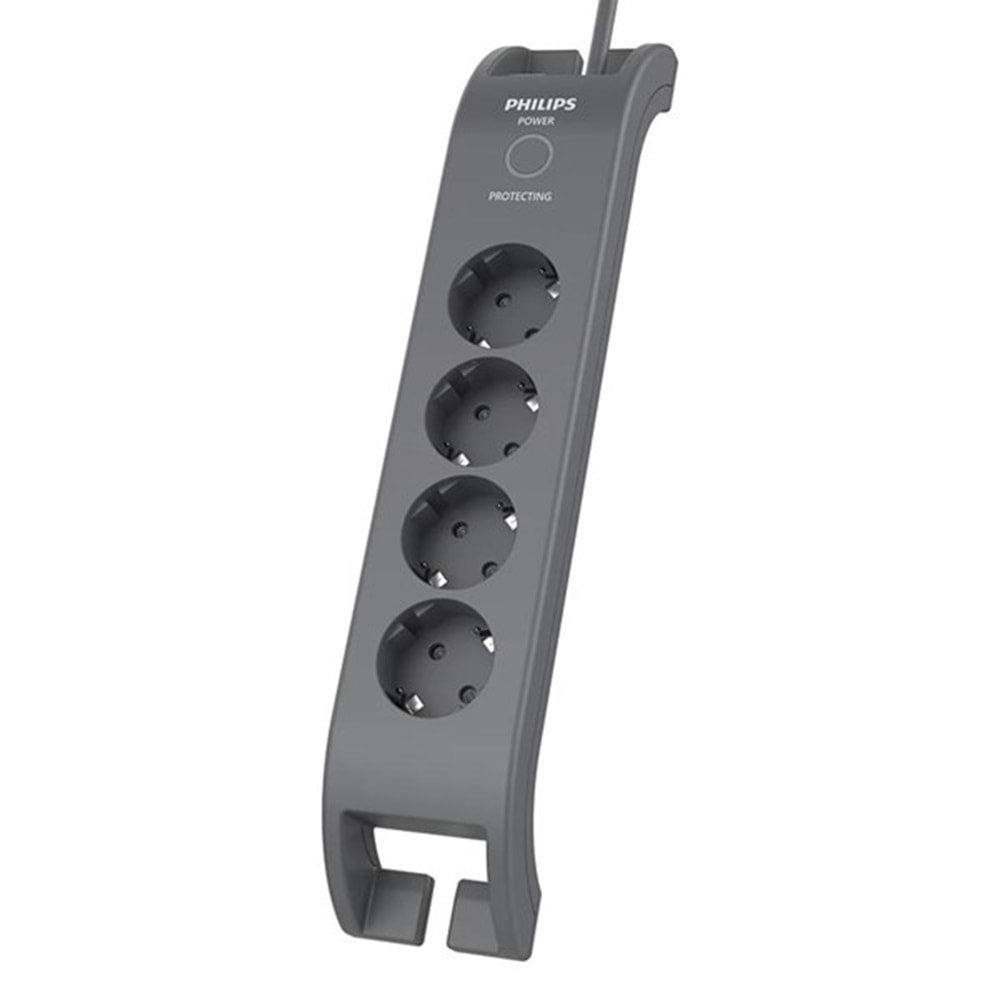 PHILIPS 4-lü SPN3140A/62 900 Joules Akım Koruma Prizi Gri