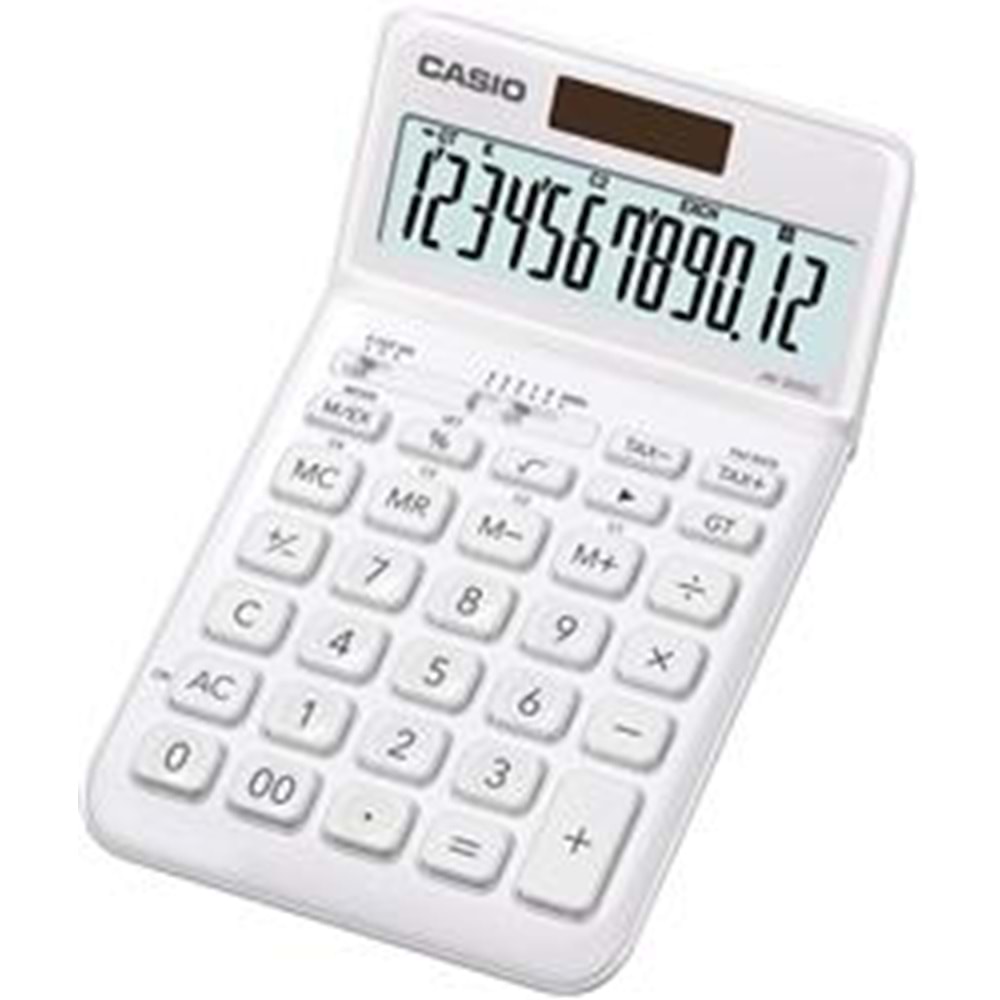Casio JW-200SC-WE 12 Hane Beyaz Masa Üstü Hesap Makinesi