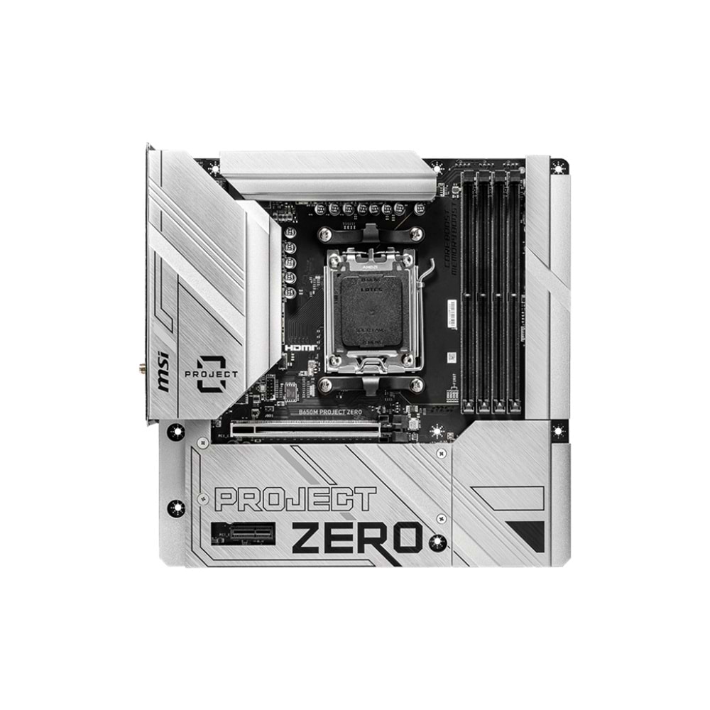 MSI B650M PROJECT ZERO WIFI6E DDR5 HDMI-DP TYPEC PCIE 4.0 AM5 mATX