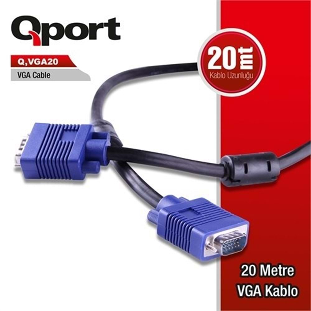 QPORT 20metre Q-VGA20 VGA Görüntü Kablosu