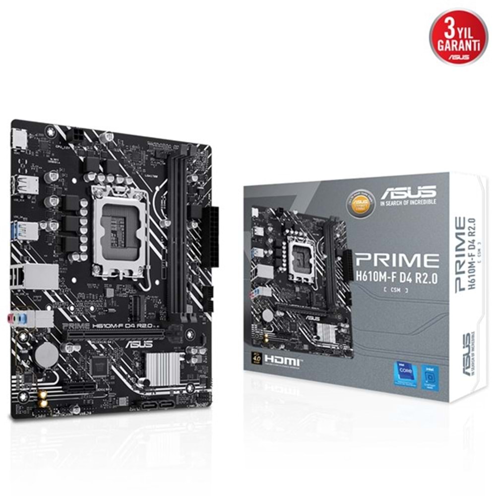 ASUS PRIME H610M-F-CSM DDR4 HDMI PCIe 16X v4.0 1700p mATX