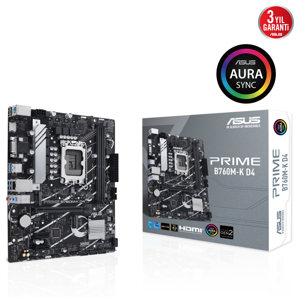 ASUS PRIME B760M-K D4 DDR4 HDMI PCIe 4.0 1700p mATX