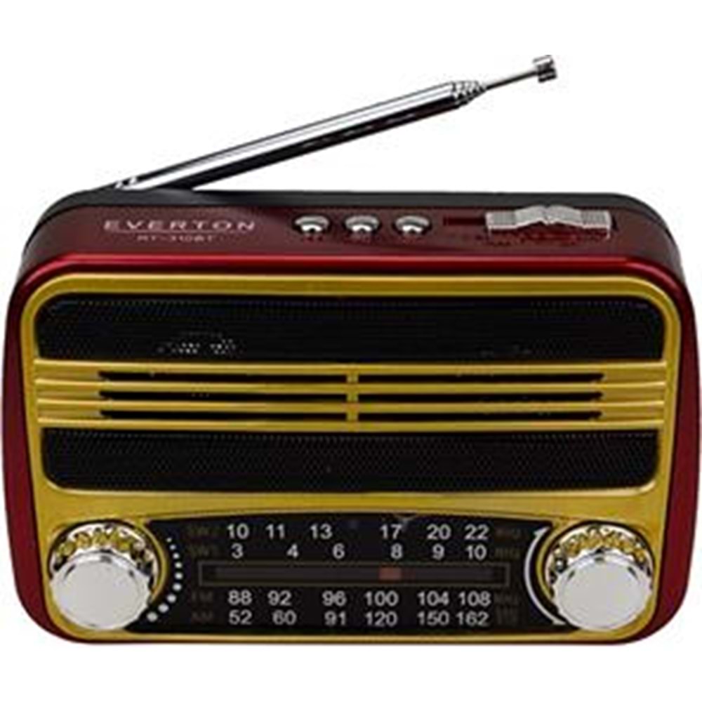 Everton Rt-310bt Bluetooth Fm-Usb-Tf Card- Şarjlı Nostaljik Radyo 
