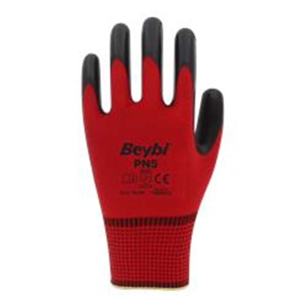 Beybi Nitril PMK PN5 Kırmzı Siyah 10 Beden 12li Paket
