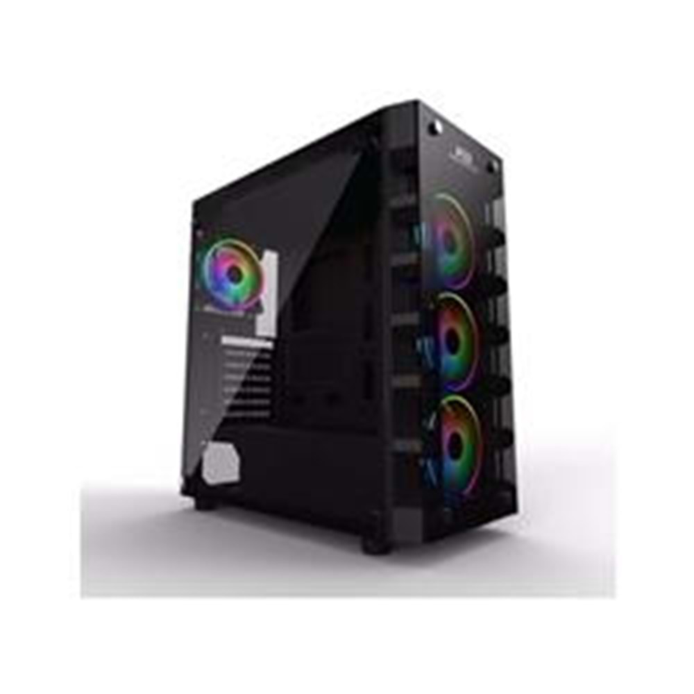 PowerBoost X59RGB-650W 80+ USB 3.0 Tempered Glass 6 x RGB Fanlı Gaming Kasa (JBST-X59RGB-650)