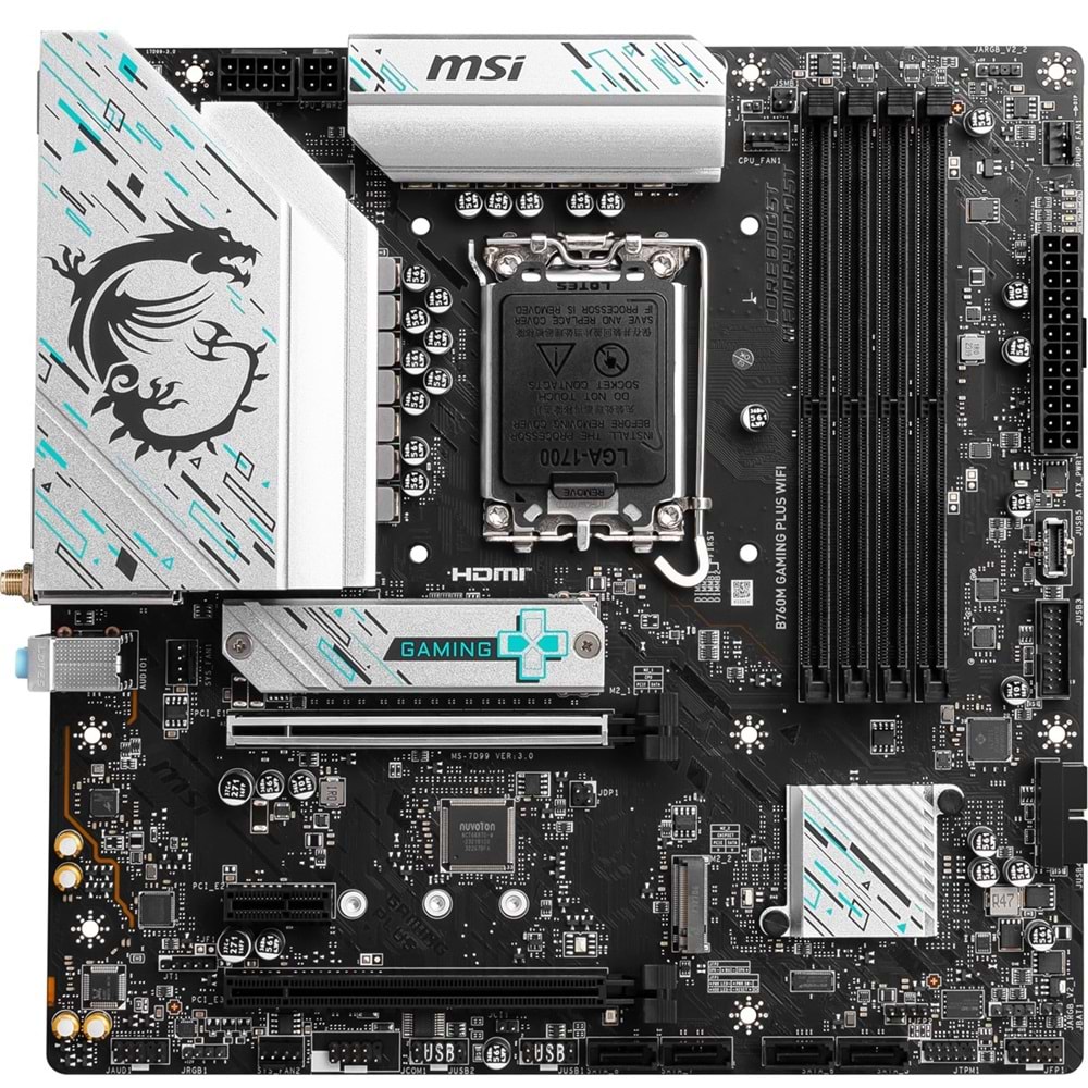 MSI B760M GAMING PLUS WIFI6E DDR5 HDMI-DP PCIE 4.0 1700p mATX