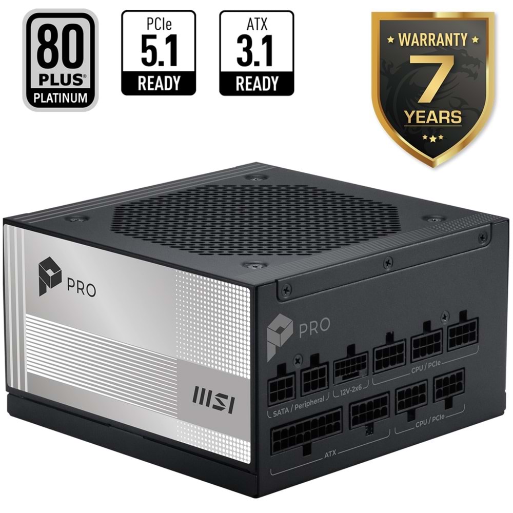 MSI 850w Platinum PRO A850PL PCIE5 Tam Modüler Power Supply
