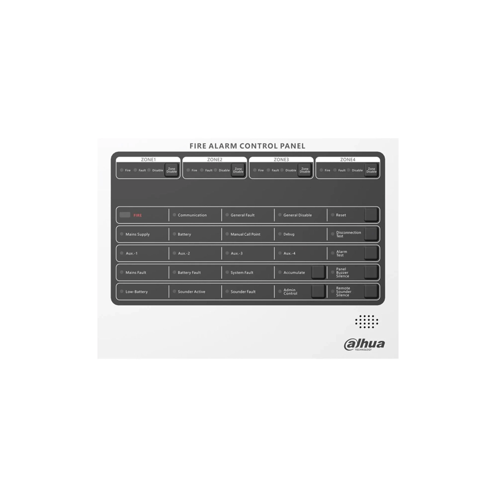 Dahua HY-C102 4 Bölgeli Konvansiyonel Ethernetli Yangın Alarm Paneli Seti (2x12v 5amper Akü dahil)