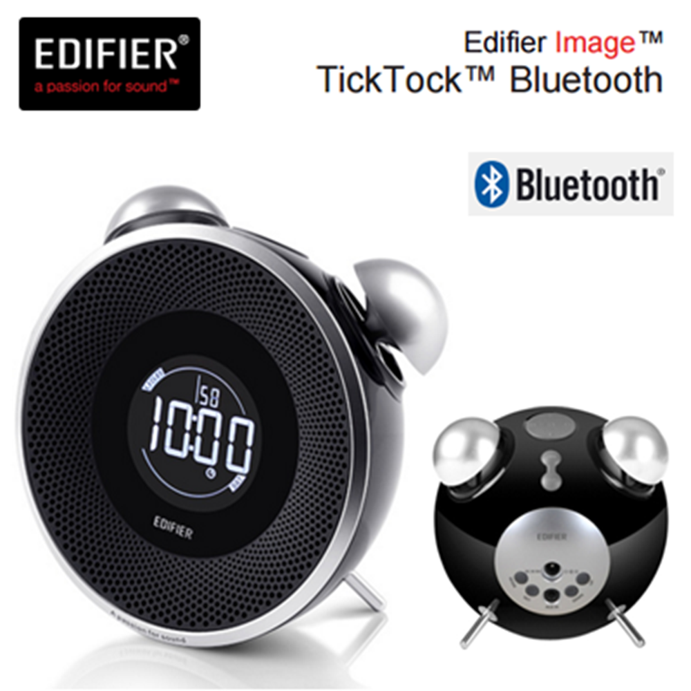 EDIFIER Image Series MF240BTBTick-Tock Dock 8W Rms Çalar Saatli FM Radyo / SD Kart Girişli Hoparlör Siyah, BLUETOOTH