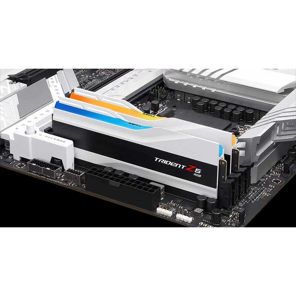 GSKILL 32GB (2X 16GB) DDR5 6000MHZ CL36 DUAL KIT RGB PC RAM TRIDENT Z5 F5-6000J3636F16GX2-TZ5RW BEYAZ