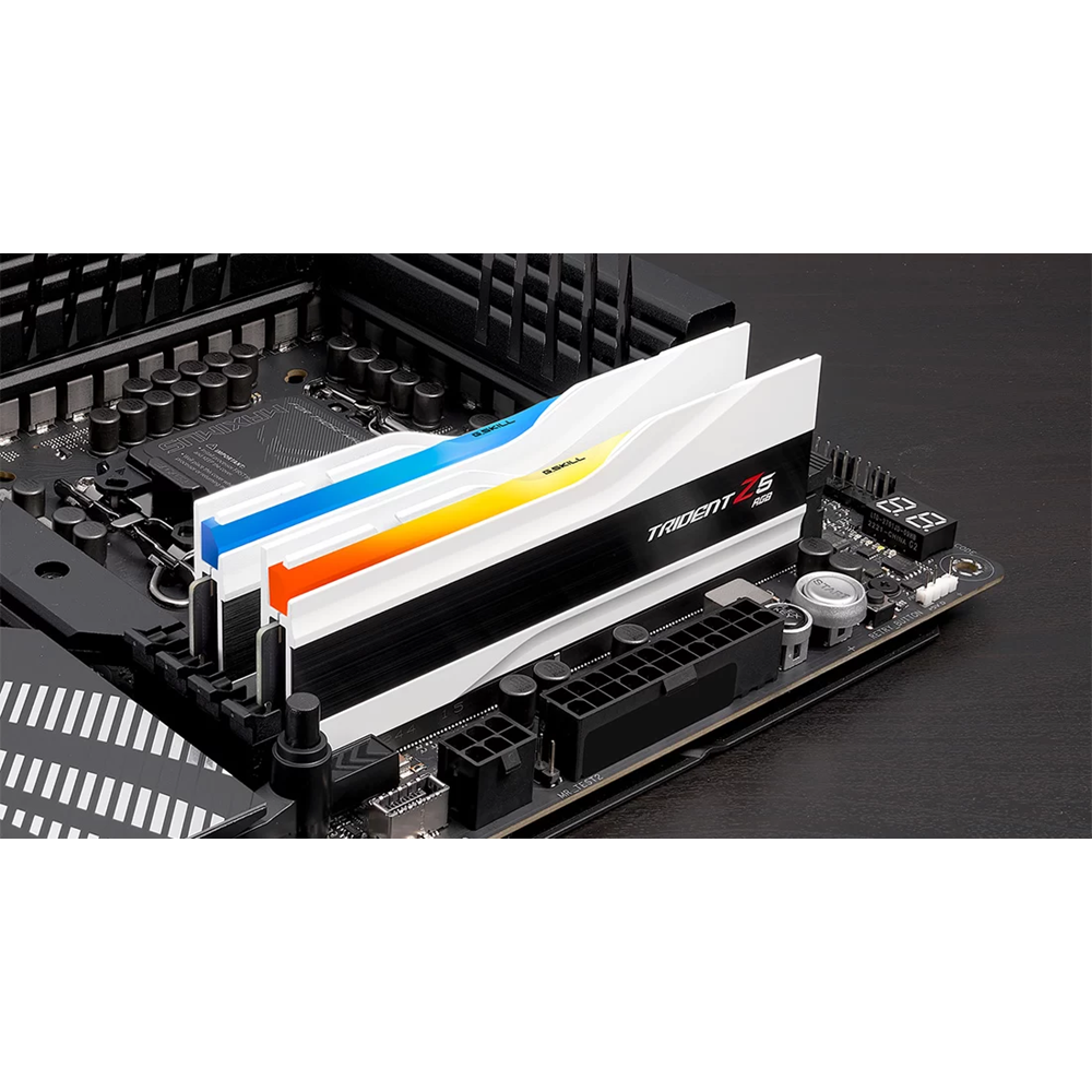 GSKILL 32GB (2X 16GB) DDR5 6000MHZ CL36 DUAL KIT RGB PC RAM TRIDENT Z5 F5-6000J3636F16GX2-TZ5RW BEYAZ