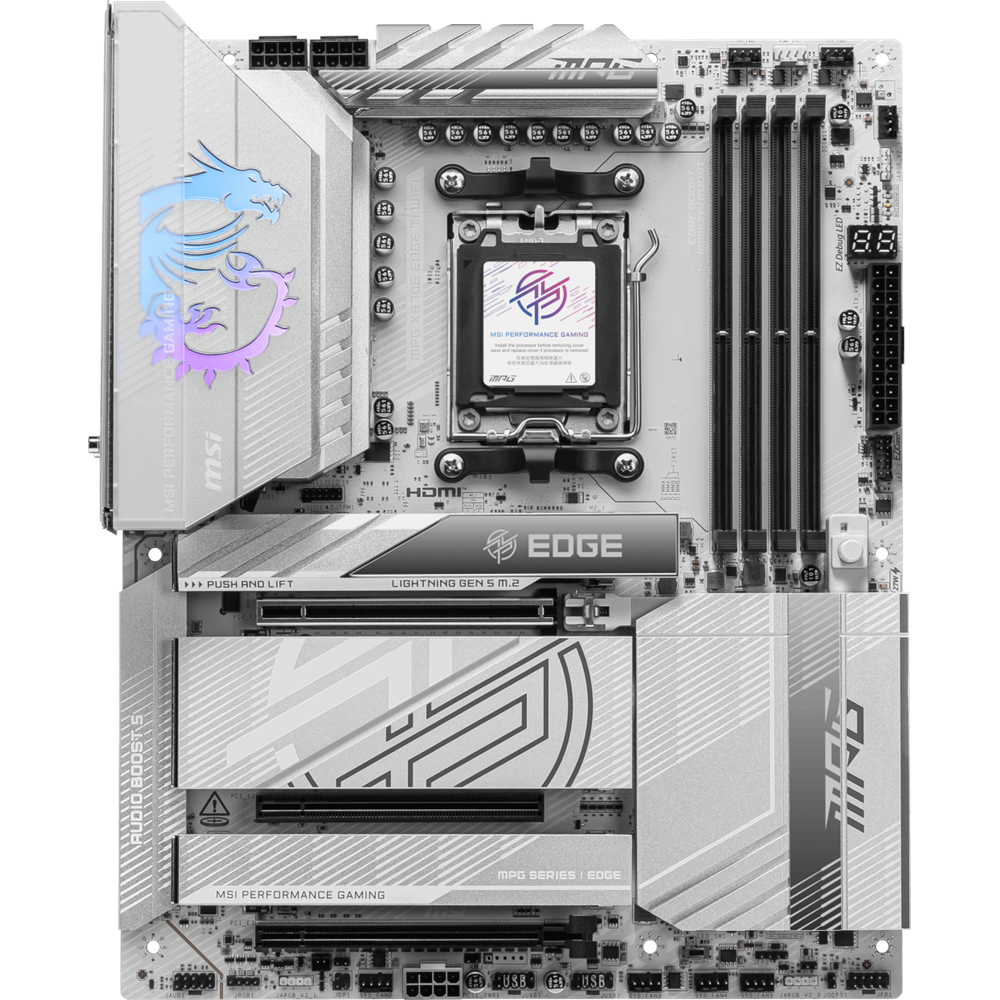 MSI MPG X870E EDGE TI WIFI7 DDR5 HDMI-DP TYPEC PCIE 5.0 AM5 ATX BEYAZ
