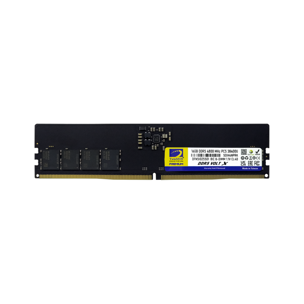 TWINMOS 16GB DDR5 4800MHZ CL40 PC RAM VALUE TMD516GB4800U40