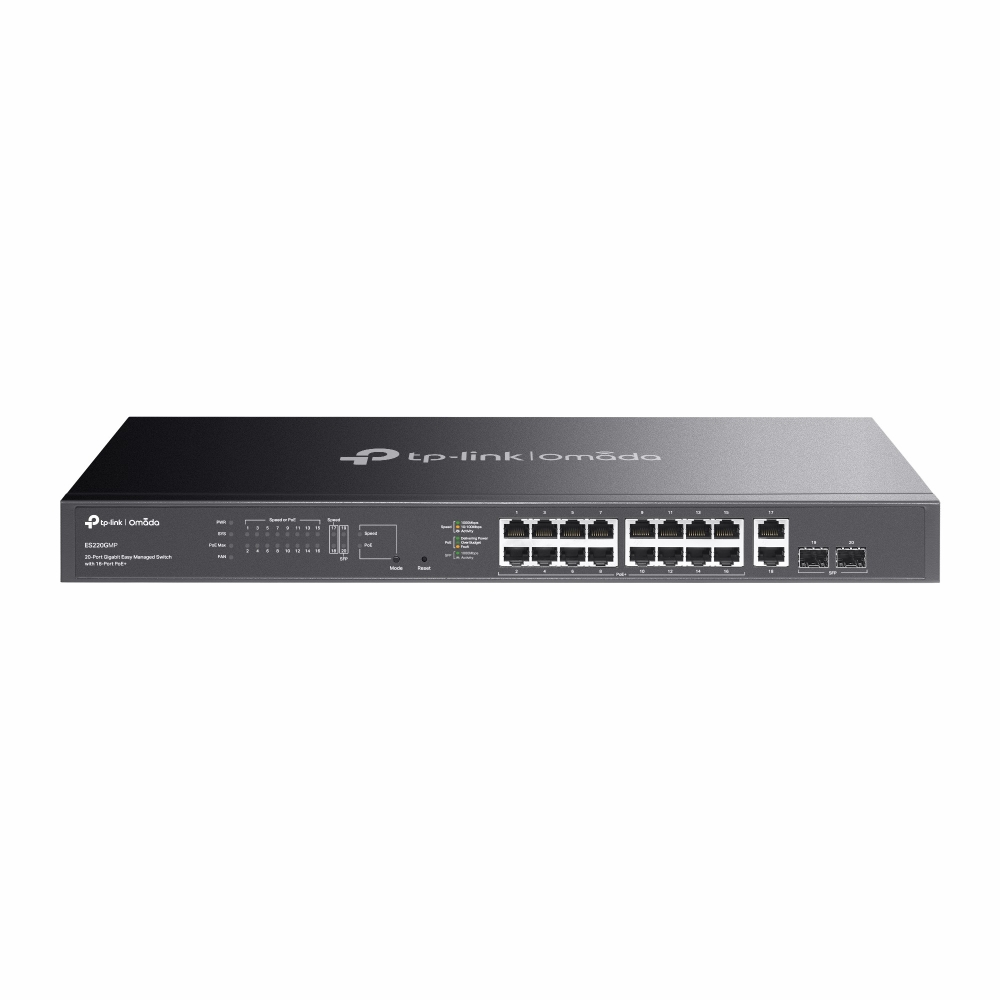 TP-LINK 16port PoE 250w 2-SFP Gigabit Yönetilebilir Switch ES220GMP