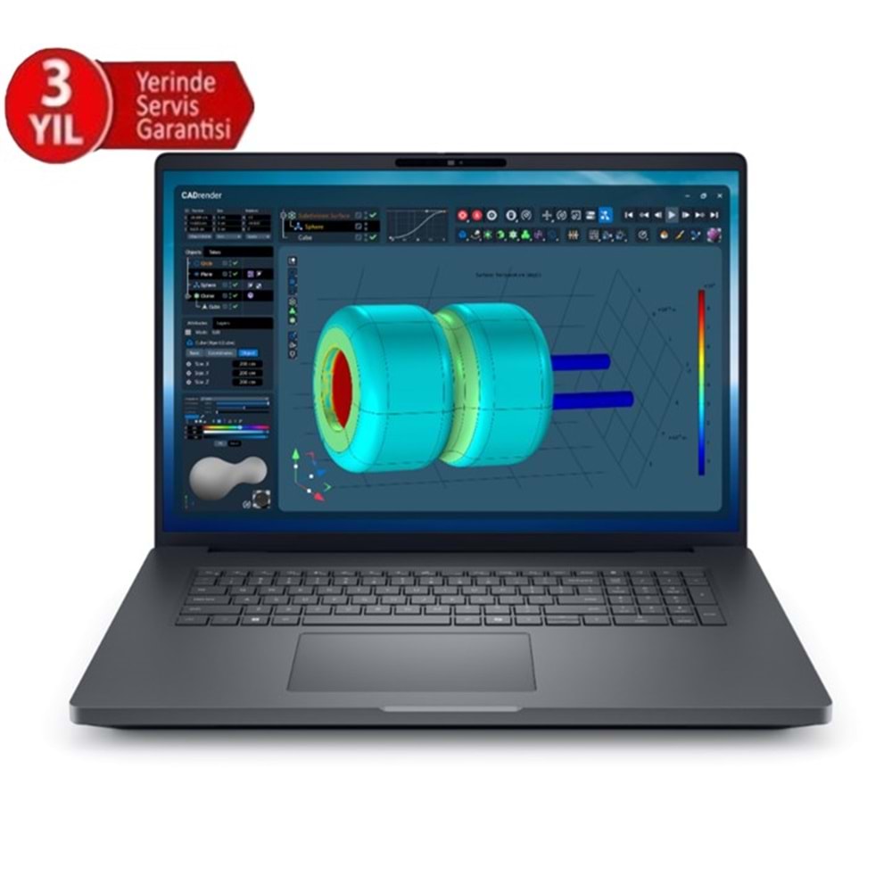 DELL 18” PRO MAX PLUS MB18250_3 ULTRA 9 285HX-32GB DDR5 RAM-1TB NVME-12GB RTX PRO3000 BWL-W11P Taşınabilir İş istasyonu