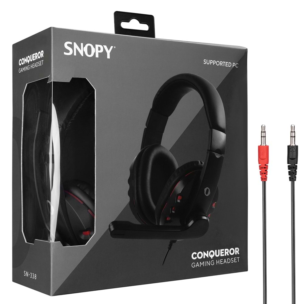 SNOPY Conqueror USB Siyah/Kırmızı Gaming Mikrofonlu Kulaklık SN-338