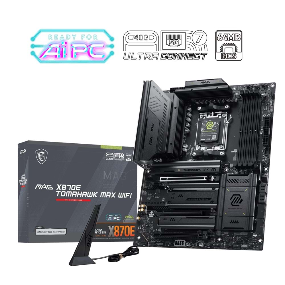 MSI MAG X870E TOMAHAWK MAX WIFI7 DDR5 HDMI-DP TYPEC PCIE 5.0 AM5 ATX