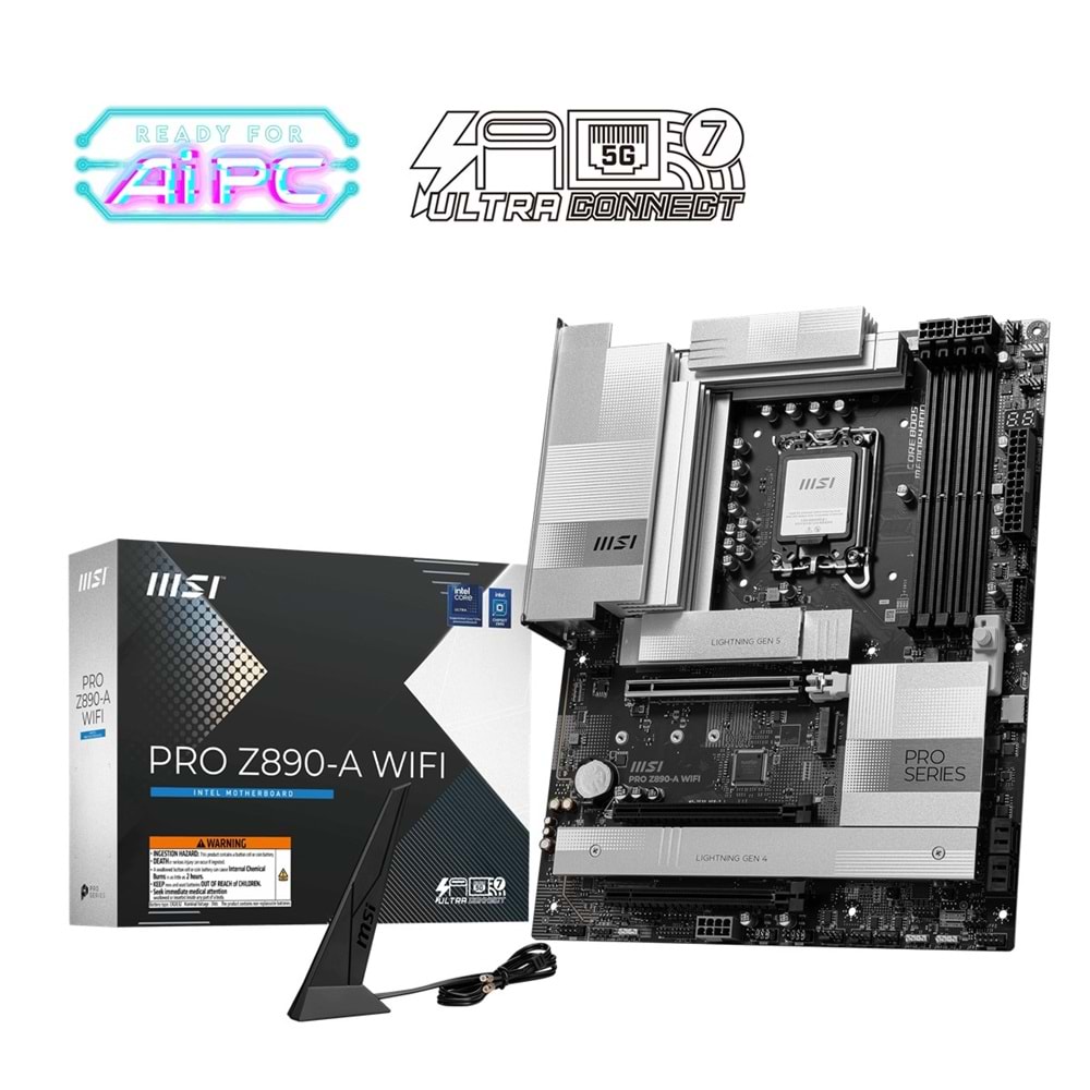 MSI PRO Z890-A WIFI DDR5 HDMI-TYPEC PCIE 5.0 1851p ATX