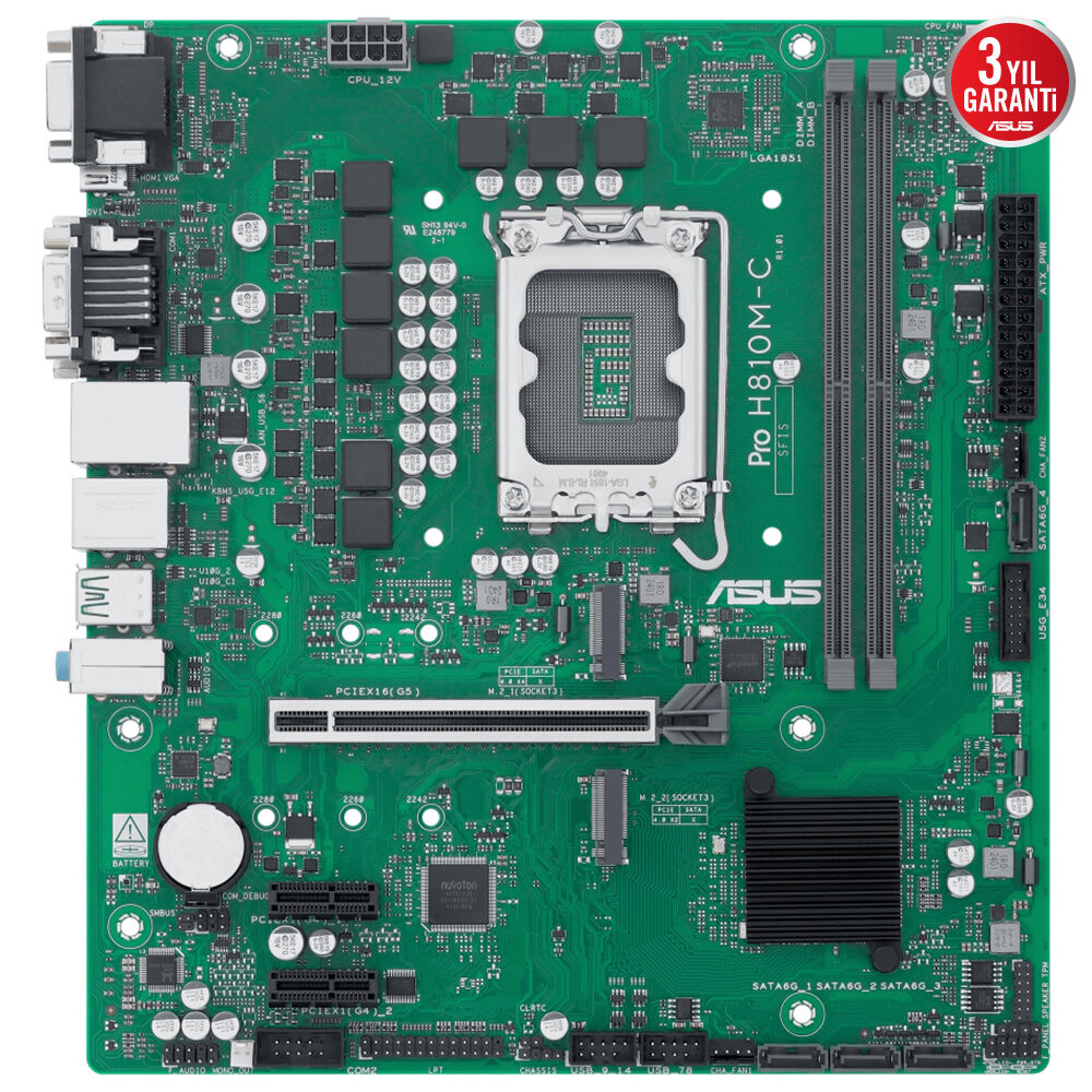 ASUS PRO H810M-C CSM DDR5 HDMI DP PCIE 4.0 1851p mATX