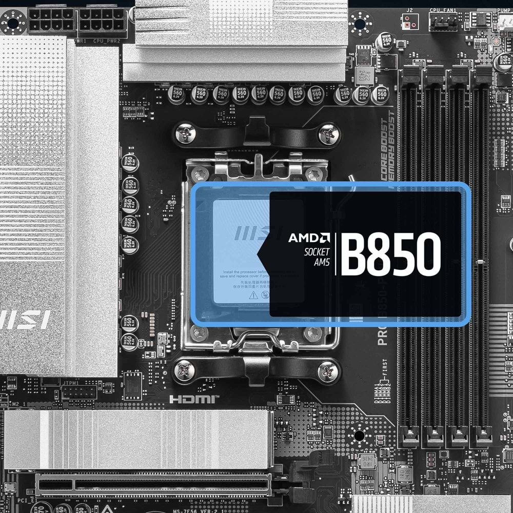 MSI MB PRO B850-P WIFI7 DDR5 HDMI-DP TYPEC PCIE 5.0 AM5 ATX