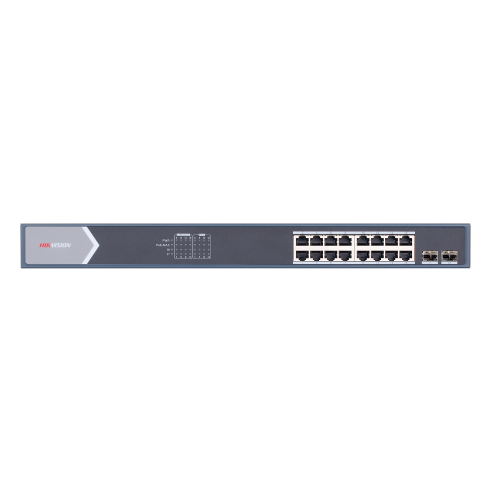 HIKVISION 16port PoE 150w 2-SFP Gigabit Yönetilemez Switch DS-3E0518P-E/M