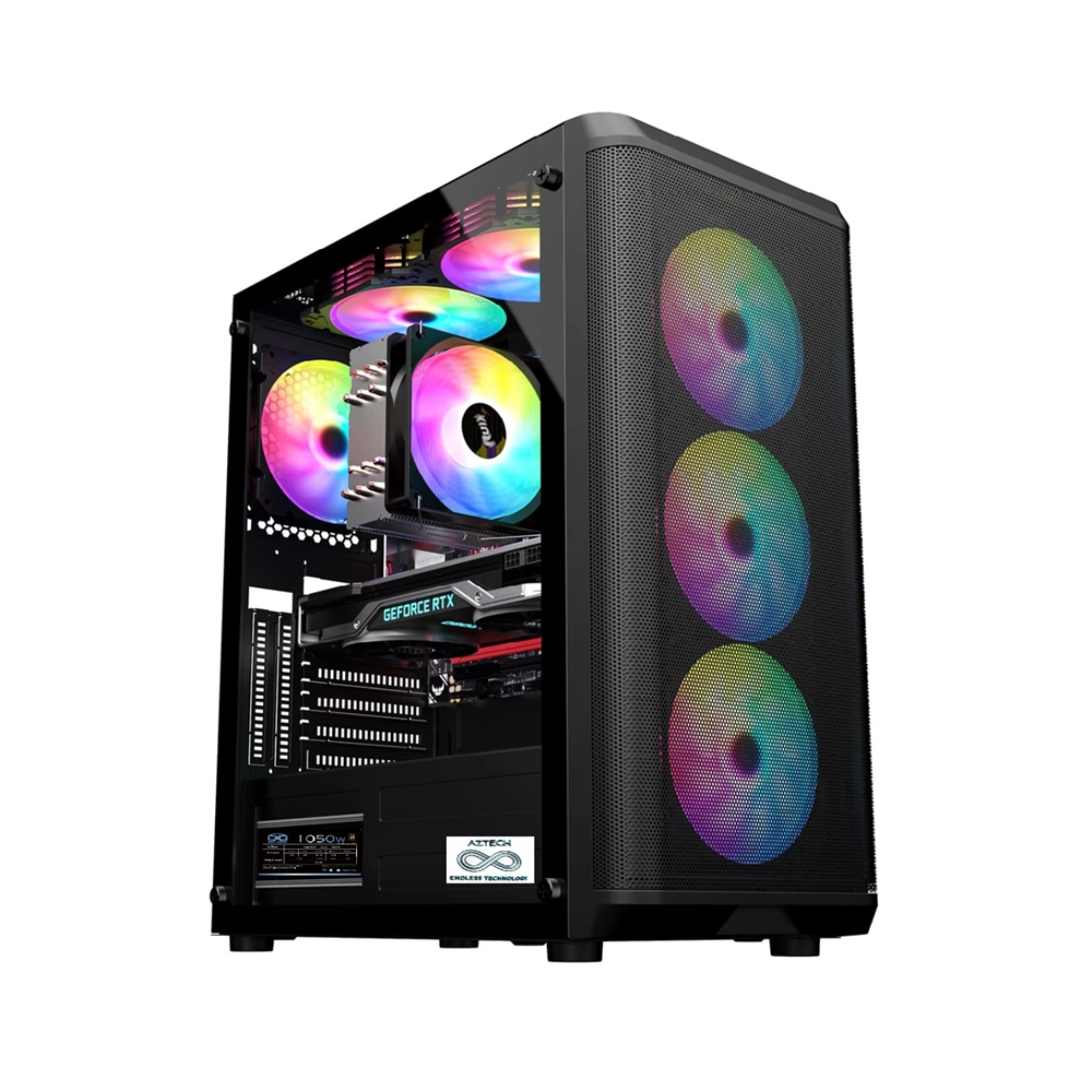 AZTECH 850w SKYHAWK AZT07 RGB Gaming Mid-Tower Pc Kasası 360mm Sıvı Soğutucu Desteği