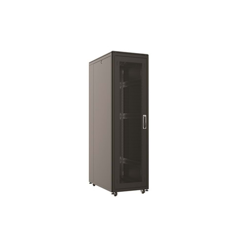 AGER 32U + 2li Fan 800x1000mm Dikili Tip Siyah Kabinet Vega AG-VB32U8010S1 Cam Kapak