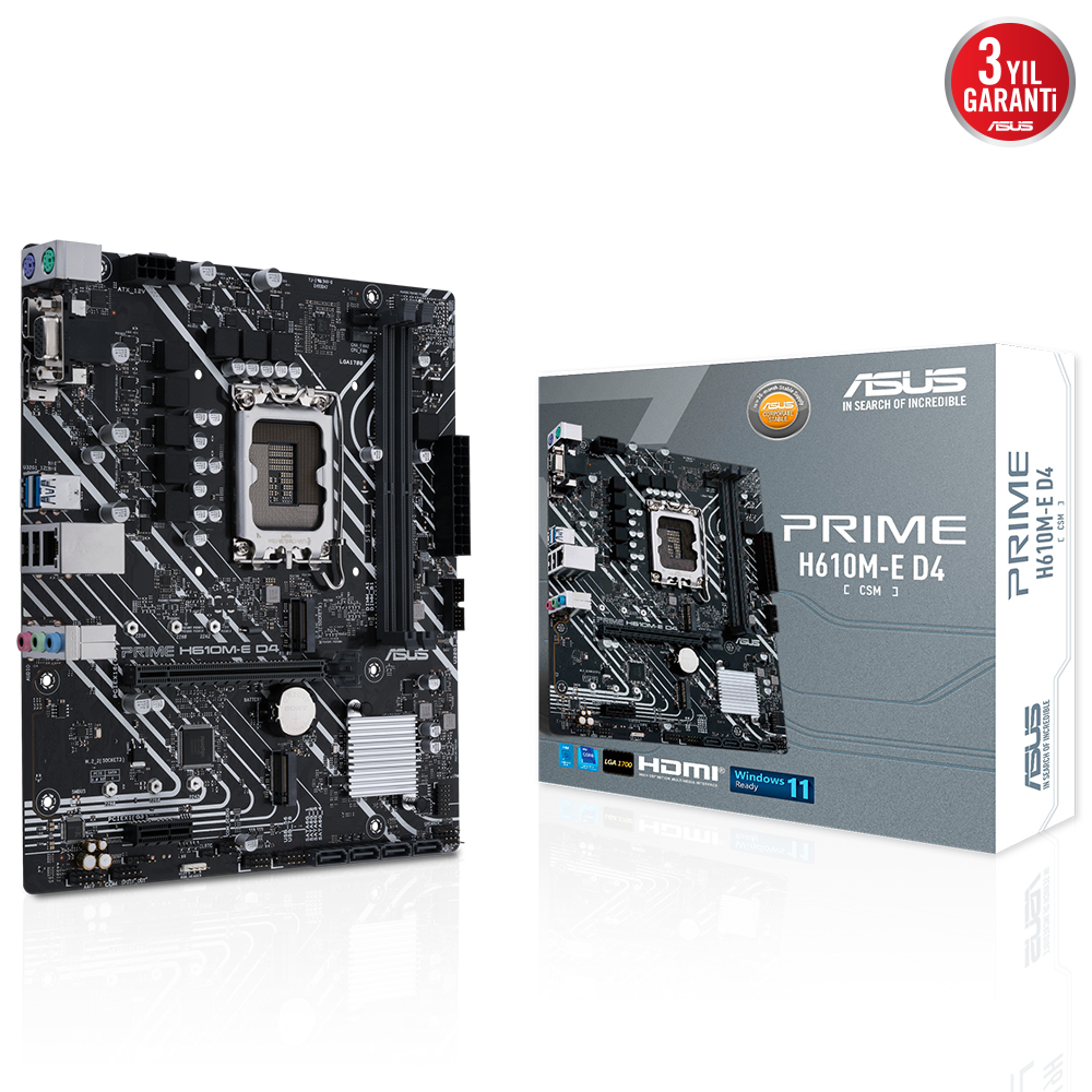 ASUS PRIME H610M-E D4-CSM DDR4 HDMI DP VGA PCIe 4.0 1700p mATX
