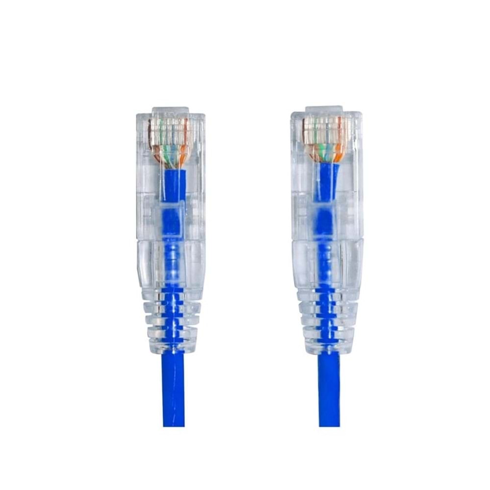 AGER 0.15metre CAT6 Utp Slim AWG28 AC-602-0015/B Mavi LSZH Patch Kablo (10'lu Paket)