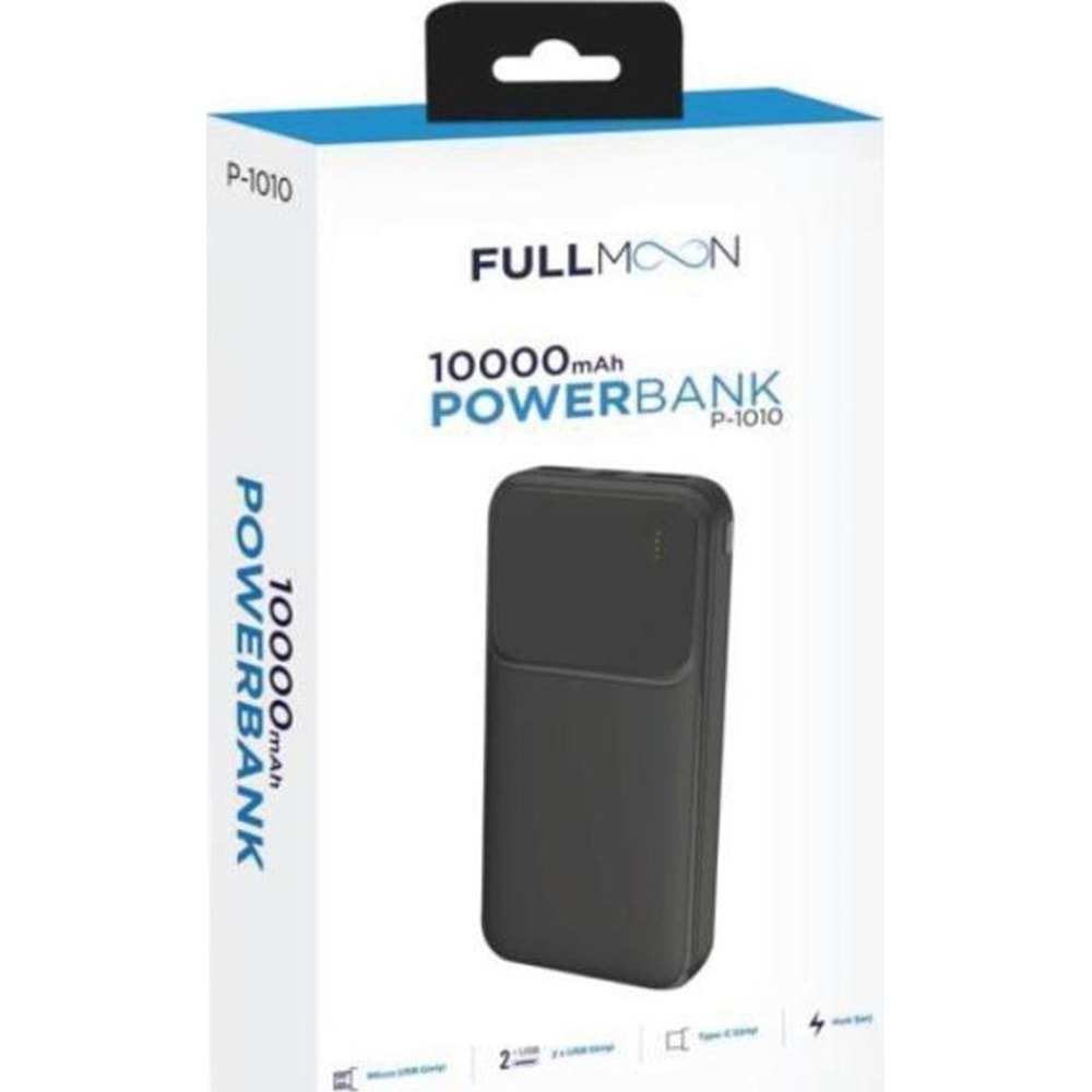 Torima Fullmoon P-1010 Hızlı Şarj Özellikli 10.000 Mah Powerbank Beyaz