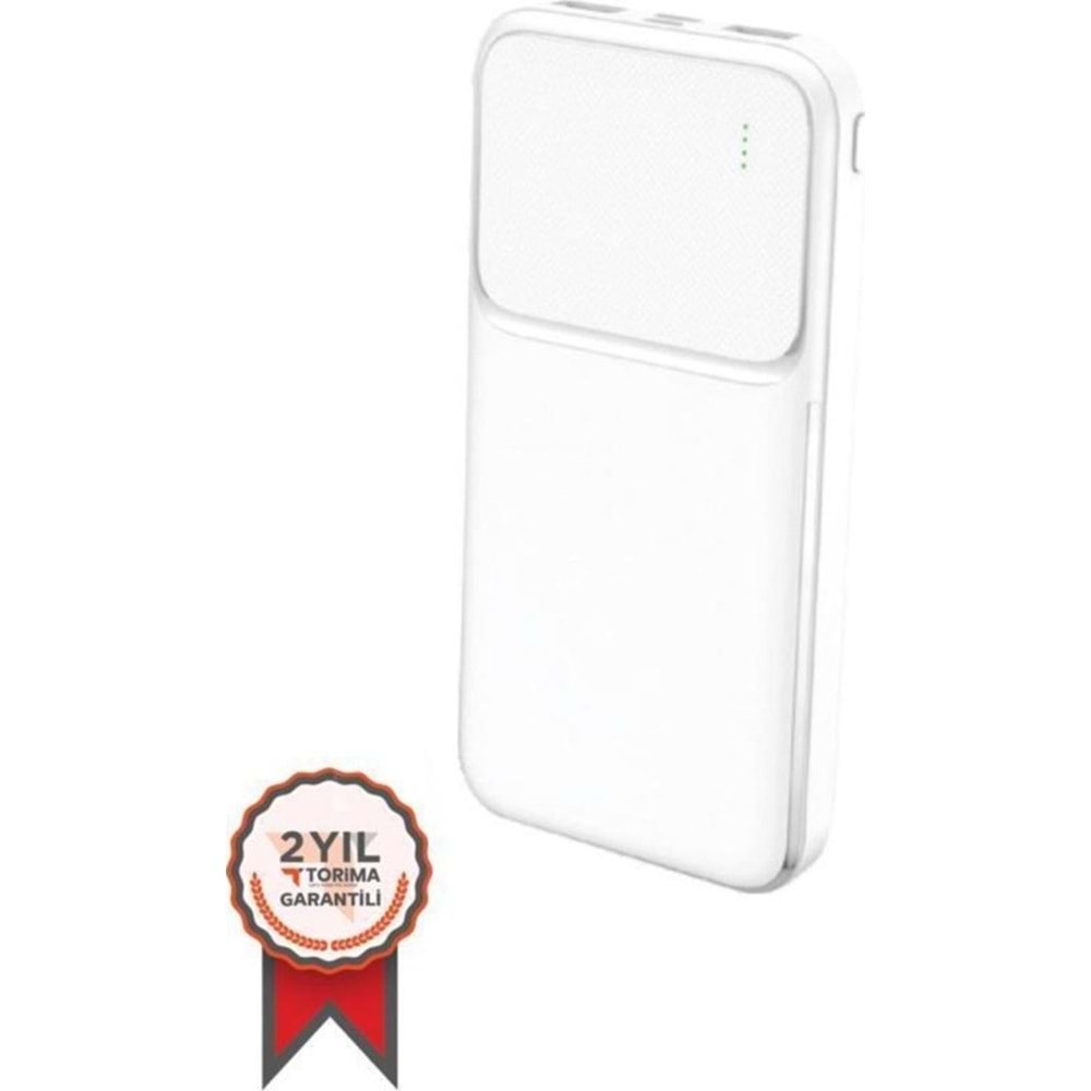 Torima Fullmoon P-1010 Hızlı Şarj Özellikli 10.000 Mah Powerbank Beyaz