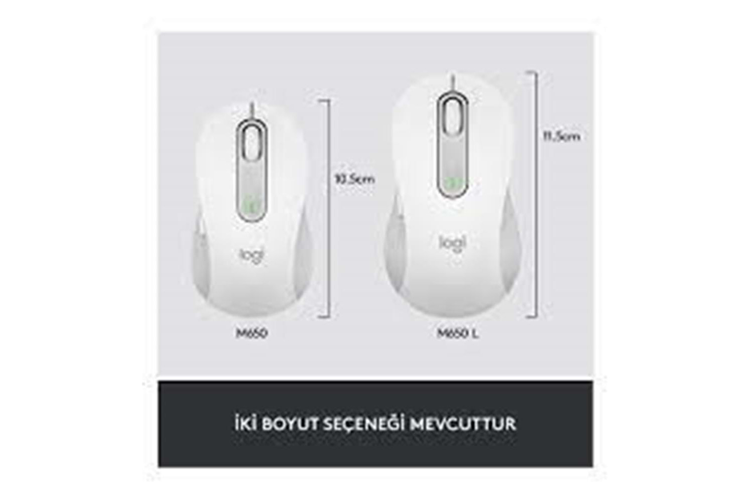 Logitech 910-006238 M650 L Signature Kablosuz Beyaz El Tam Boyutlu Mouse