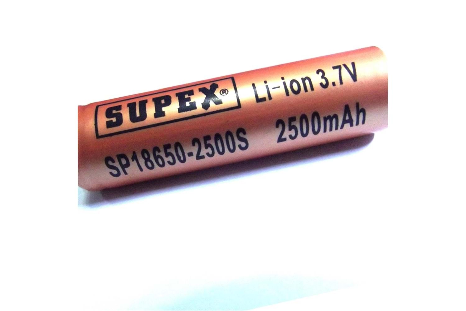 Supex 18650-1200F 3.7V 1200MA Şarjlı Li-on Pil Düz Kafa Pil
