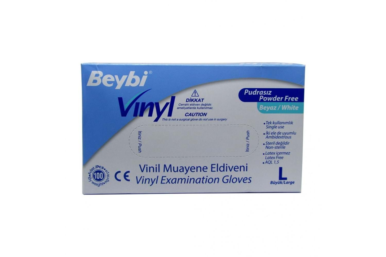 Beybi Vinill Eldiven Pudrasız Large