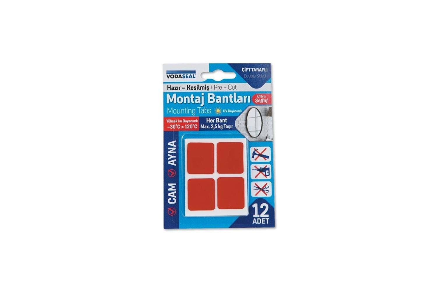 Vodaseal Montoj Bandı Hazır Kesilmiş 12li Şeffaf