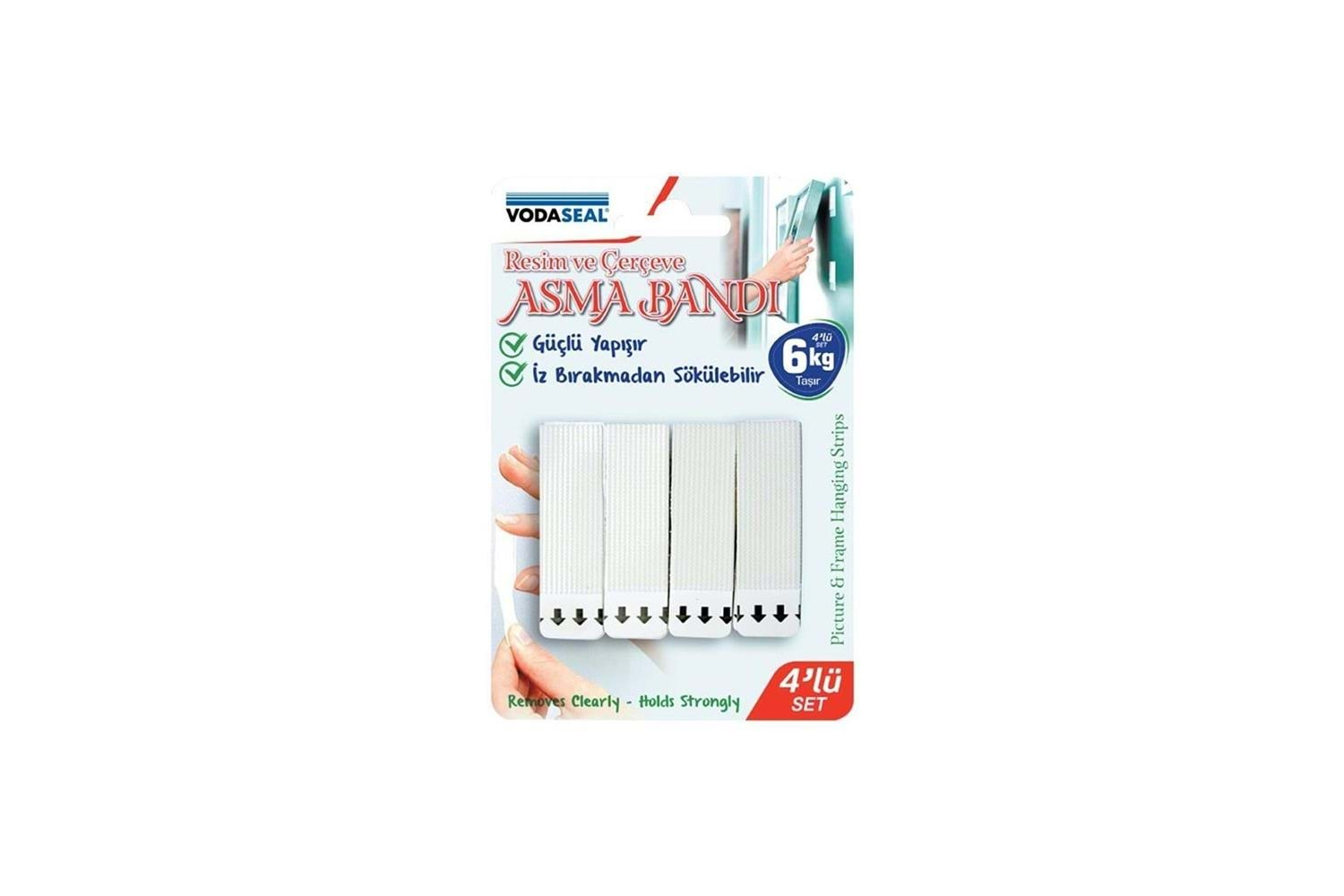 Vodaseal Resim Çerçeve Asma Bandı (6kg Taşır İz Bırakmaz) 4lü