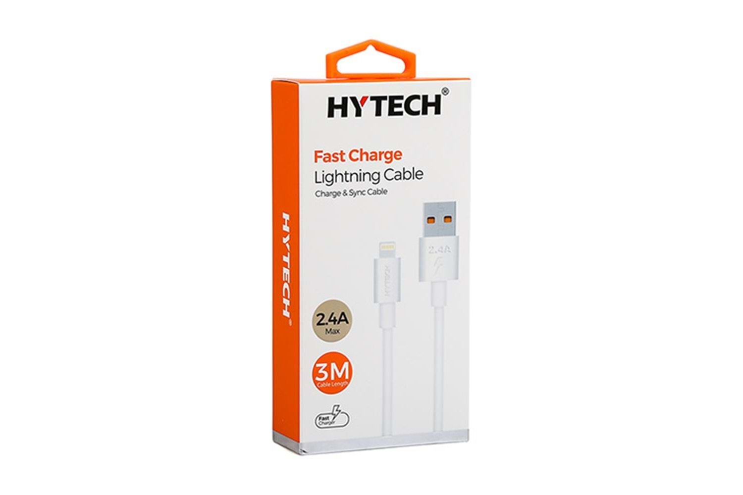 Hytech HY-X99 3m 2.4A Usb to Lightning Beyaz Data + Sarj Kablosu