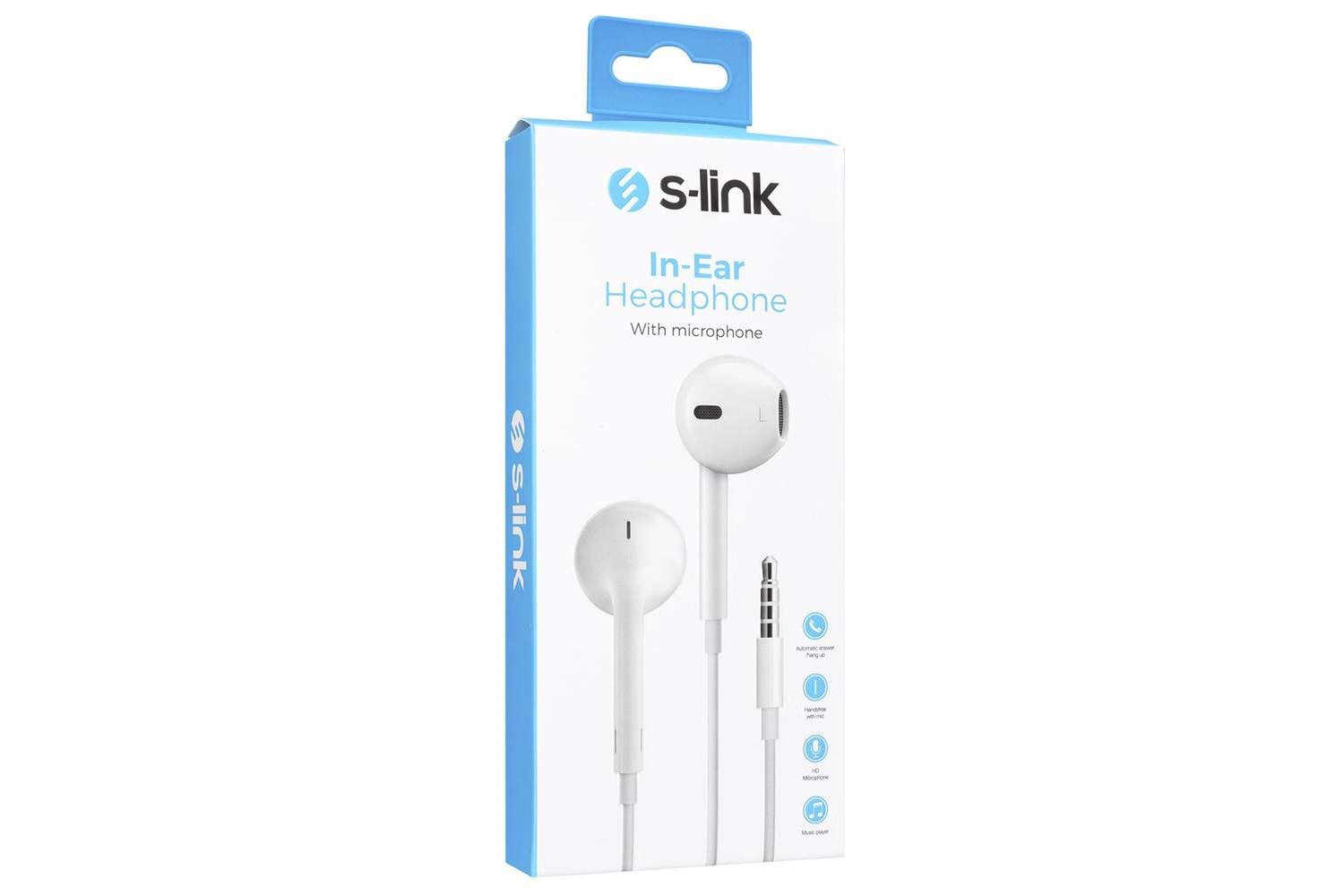S-link SL-KU170 Mobil Telefon Uyumlu Kulak içi Beyaz Mikrofonlu Kulaklık