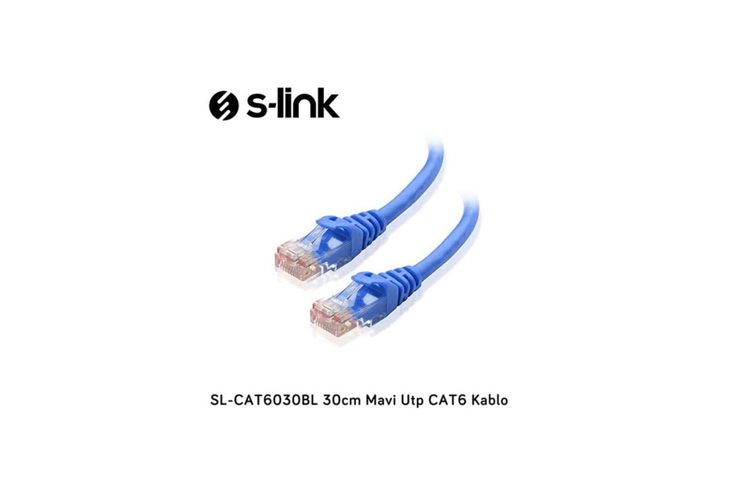 S-link SL-CAT6030BL 30cm Mavi Utp CAT6 Kablo