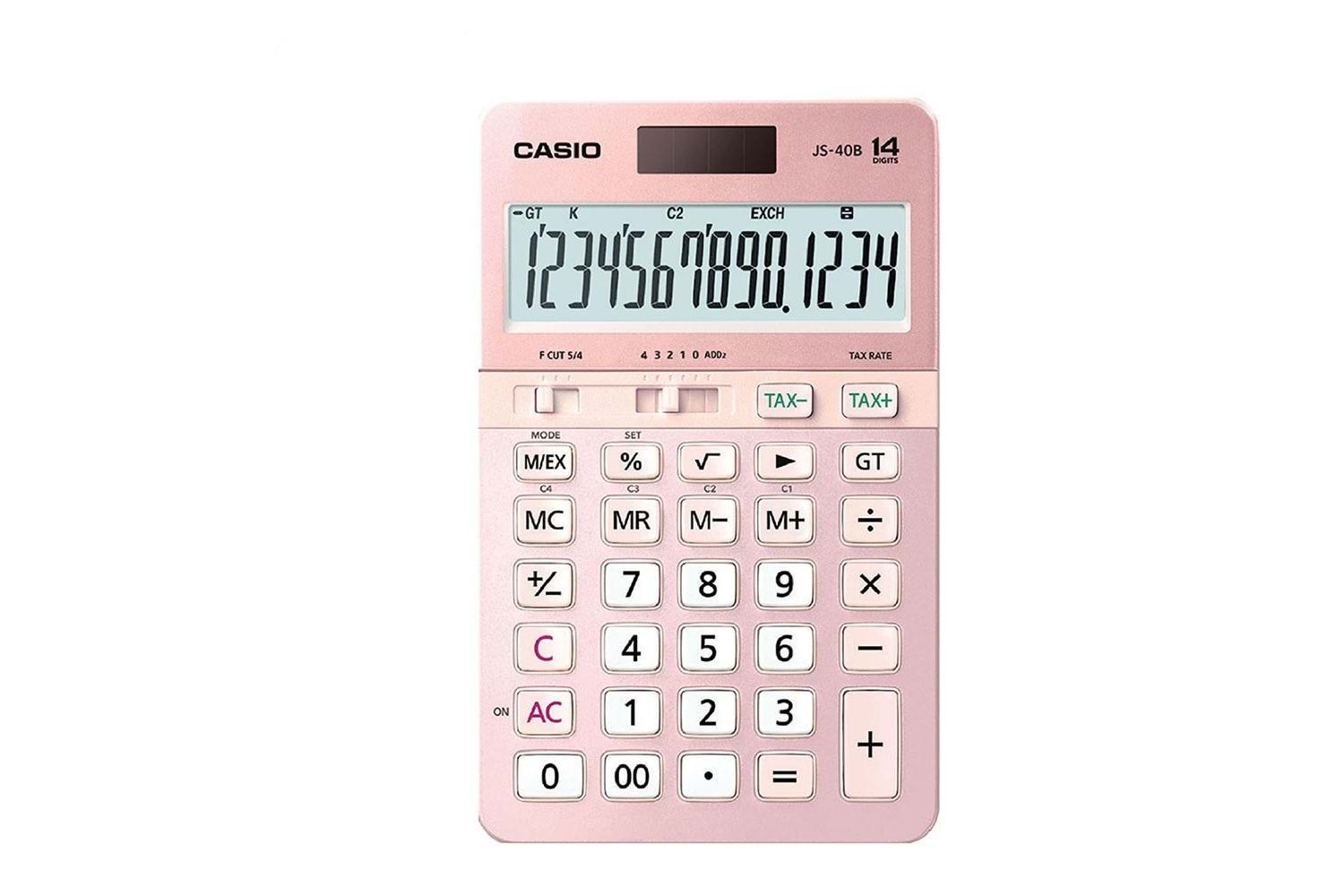 Casio JS-40B-PK Pembe Profesyonel 14 Hane Masa Üstü Hesap Makinesi