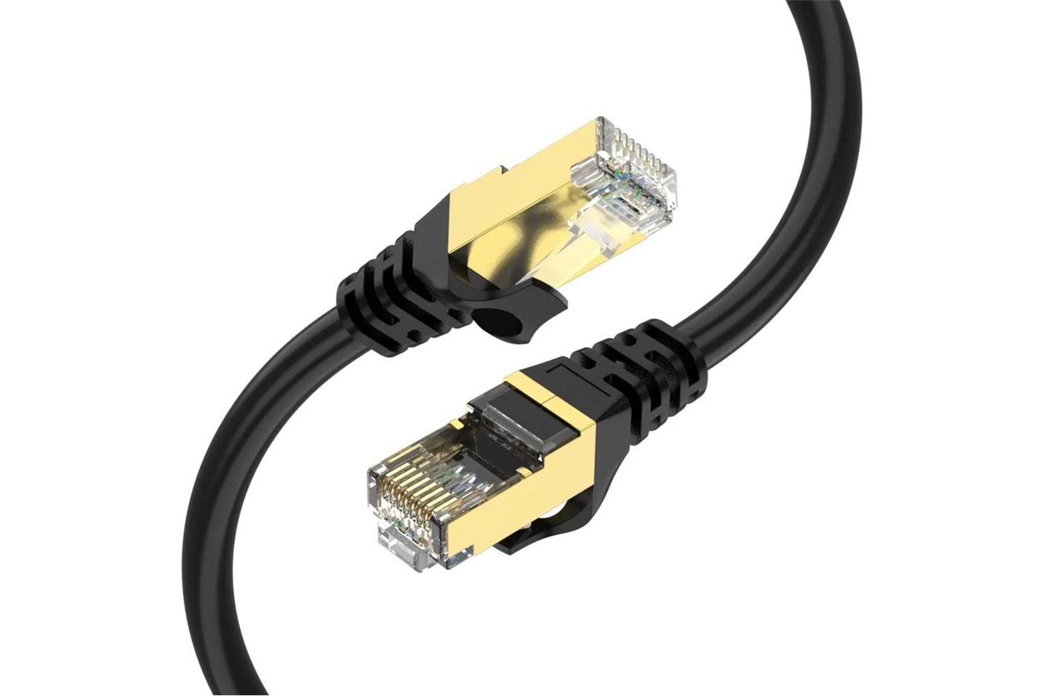 Qgeem QG-OT0601 1mt Cat6 CU AWG24-7 UTP Siyah Network Kablosu