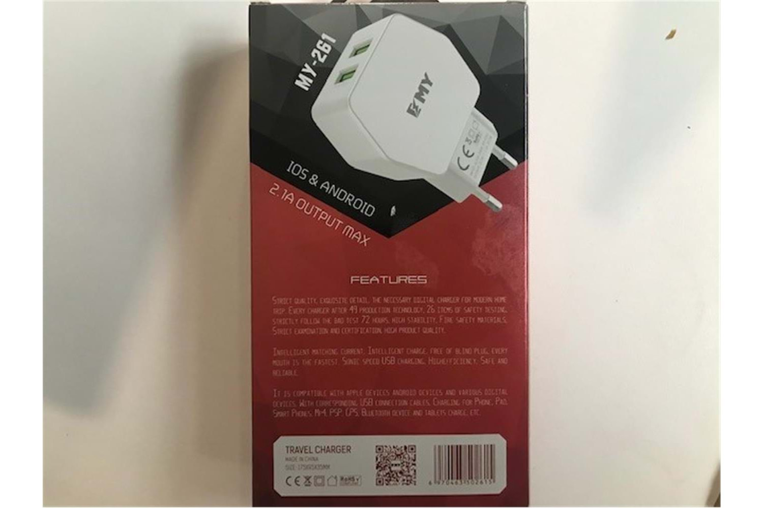 Emy My-261 2.1Mah 2Usb Ev Şarj Kafa